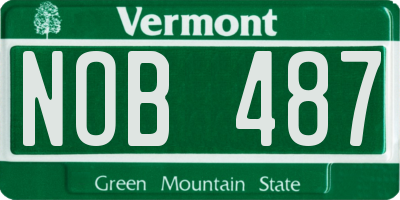 VT license plate NOB487