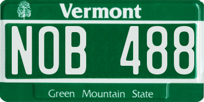 VT license plate NOB488