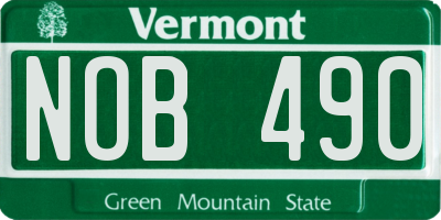 VT license plate NOB490