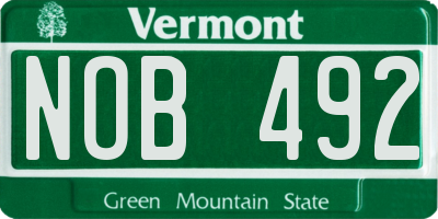 VT license plate NOB492