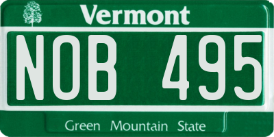 VT license plate NOB495