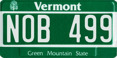 VT license plate NOB499