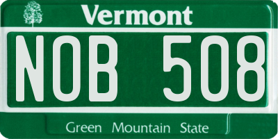 VT license plate NOB508