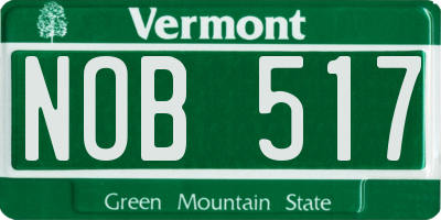 VT license plate NOB517