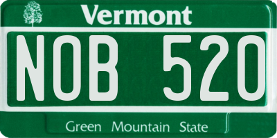 VT license plate NOB520