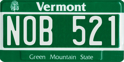 VT license plate NOB521