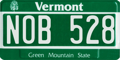 VT license plate NOB528