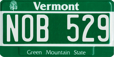 VT license plate NOB529