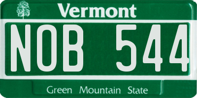 VT license plate NOB544