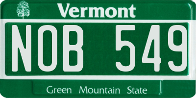 VT license plate NOB549