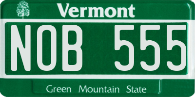 VT license plate NOB555