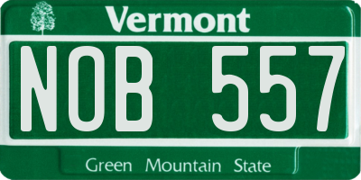 VT license plate NOB557