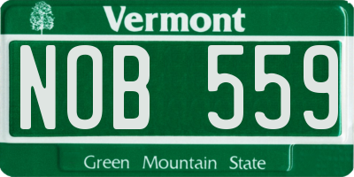VT license plate NOB559