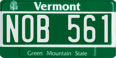 VT license plate NOB561