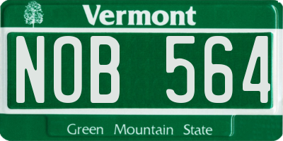 VT license plate NOB564