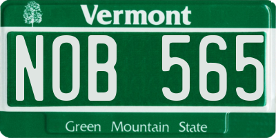 VT license plate NOB565