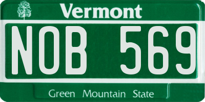 VT license plate NOB569