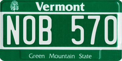 VT license plate NOB570