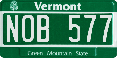 VT license plate NOB577