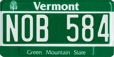 VT license plate NOB584