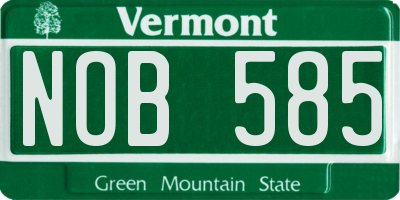 VT license plate NOB585