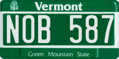 VT license plate NOB587