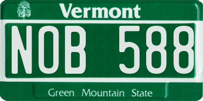VT license plate NOB588