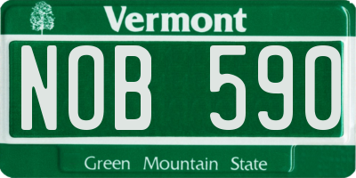 VT license plate NOB590