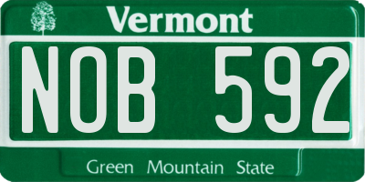 VT license plate NOB592