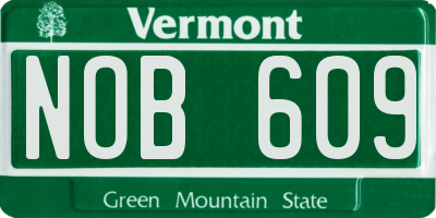 VT license plate NOB609