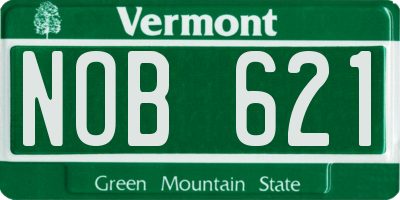 VT license plate NOB621