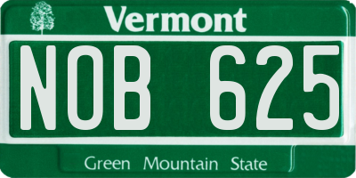 VT license plate NOB625