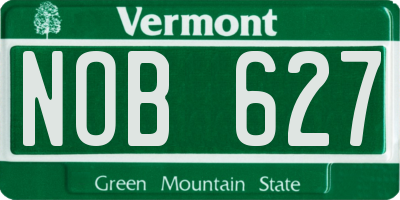 VT license plate NOB627