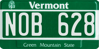 VT license plate NOB628