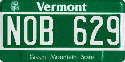 VT license plate NOB629