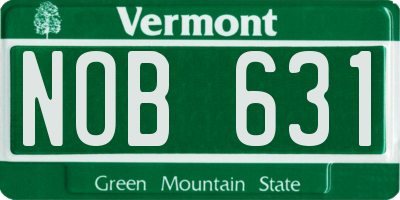 VT license plate NOB631