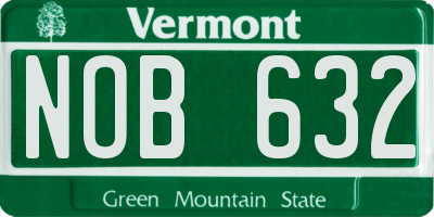 VT license plate NOB632
