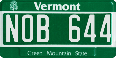 VT license plate NOB644