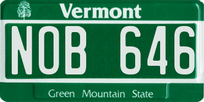 VT license plate NOB646