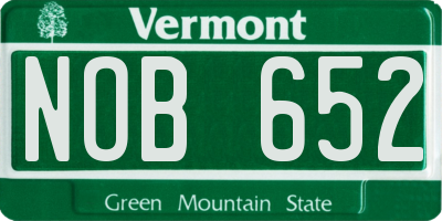 VT license plate NOB652