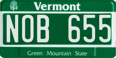 VT license plate NOB655