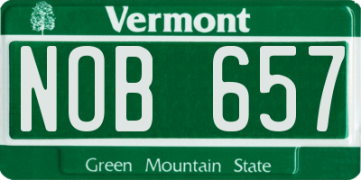VT license plate NOB657