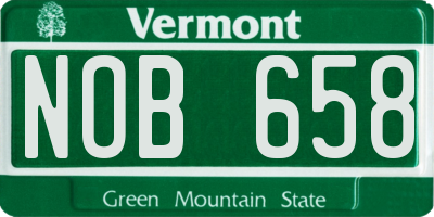 VT license plate NOB658