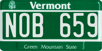 VT license plate NOB659