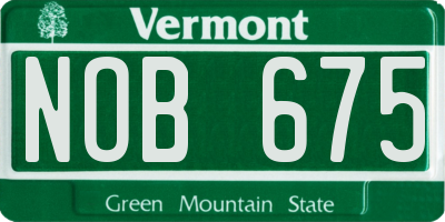 VT license plate NOB675