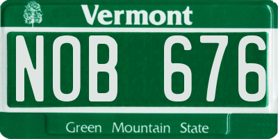 VT license plate NOB676