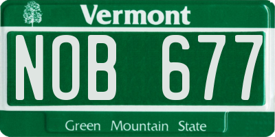 VT license plate NOB677