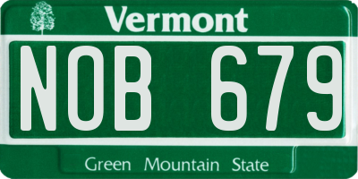 VT license plate NOB679