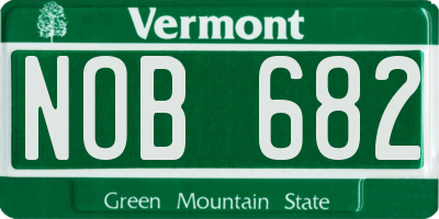 VT license plate NOB682
