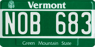 VT license plate NOB683